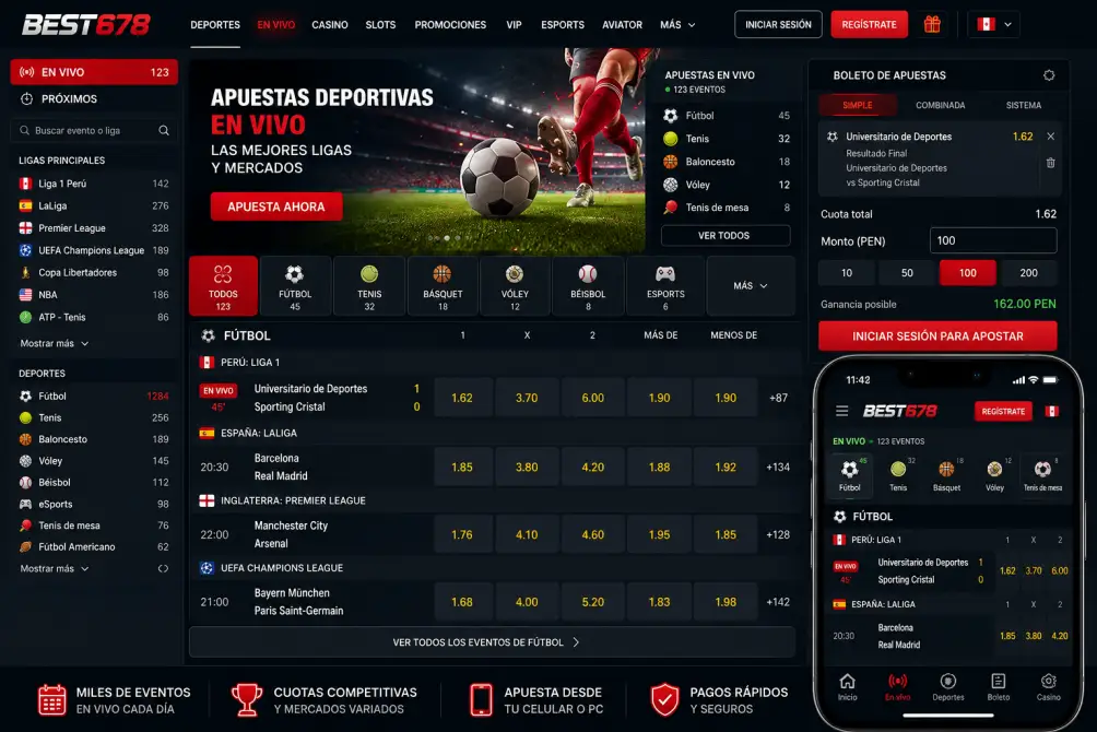 Vista de Best678 con apuestas deportivas y mercados en vivo