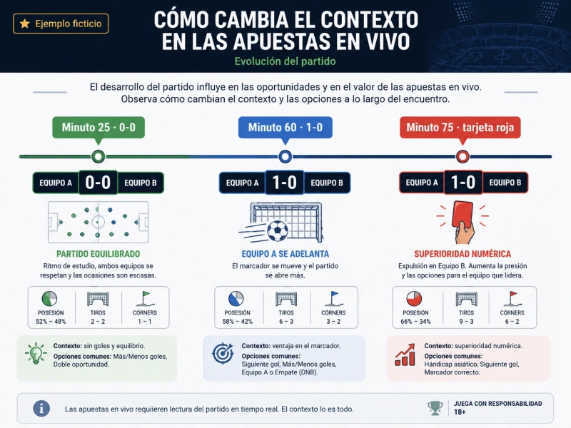Diagrama que muestra el proceso de suspensión y reapertura de un mercado durante un partido