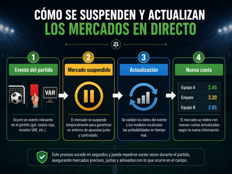 Línea de tiempo ficticia que muestra la evolución de un marcador durante un partido
