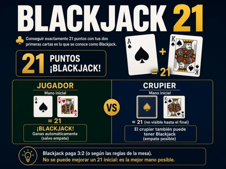 Explicación del significado de 21 en blackjack y del verdadero objetivo del juego