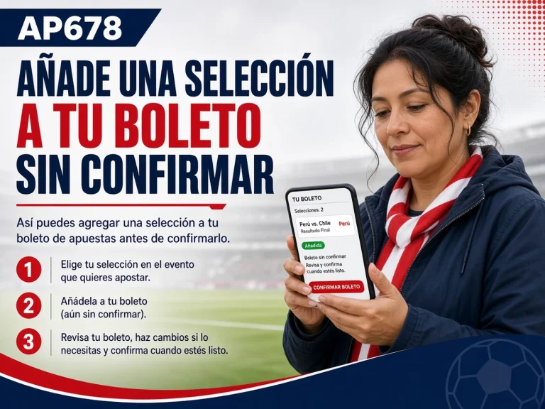 Boleto de apuestas con una selección añadida pero todavía pendiente de confirmación