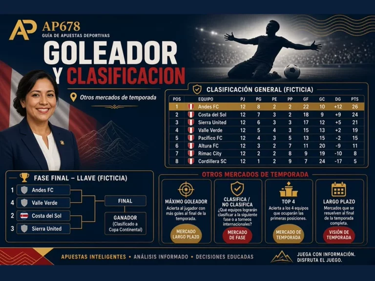 Guía visual de apuestas a máximo goleador y clasificación de equipos